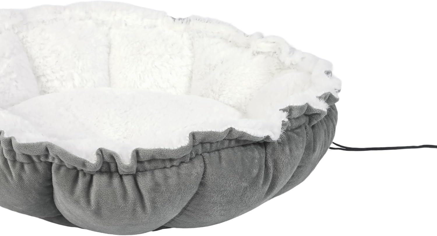 Joveco Cat Bed Plush Thick Fabric Cozy Bed for Medium Dogs Puppies and Cats Easy to Clean Round Design Self-Warming Cat Bed Ideal for Indoor Use,L