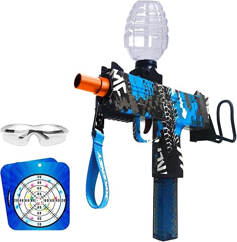 Jokeney Lanzador de bolas de gel, actividades de juego al aire libre en el patio trasero para niños de más de 14 años, regalo ideal azul