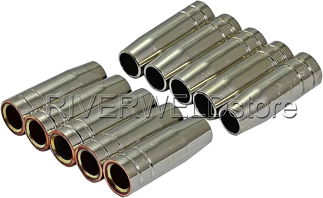 MB15 MIG CO2 Welding Torch of Conical Nozzle & Shield Cup & Gas Nozzle 10pk