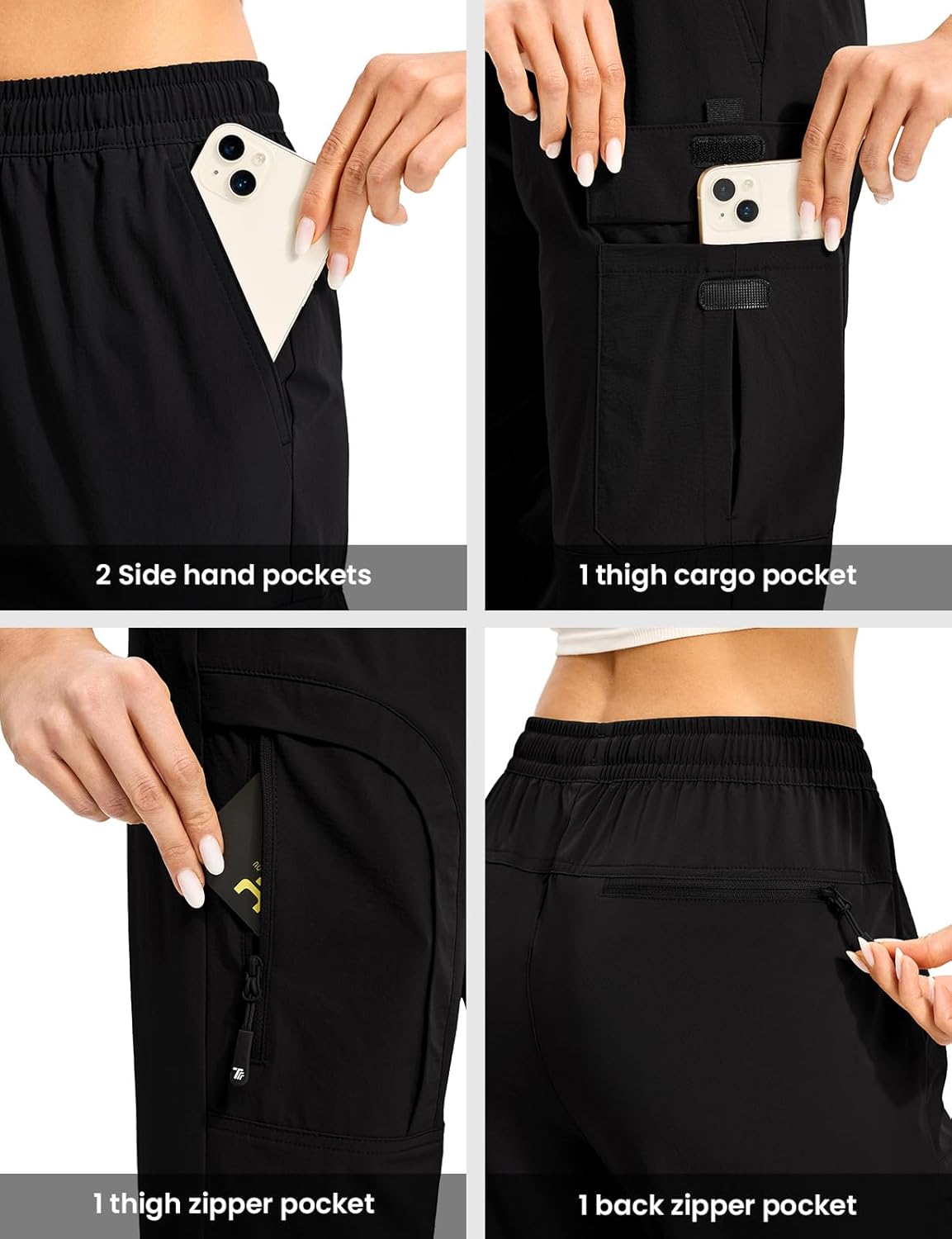 Gopune Women's Hiking Cargo Pants Lightweight Quick Dry Water Resistant Camping Work Travel Pants - Image 5