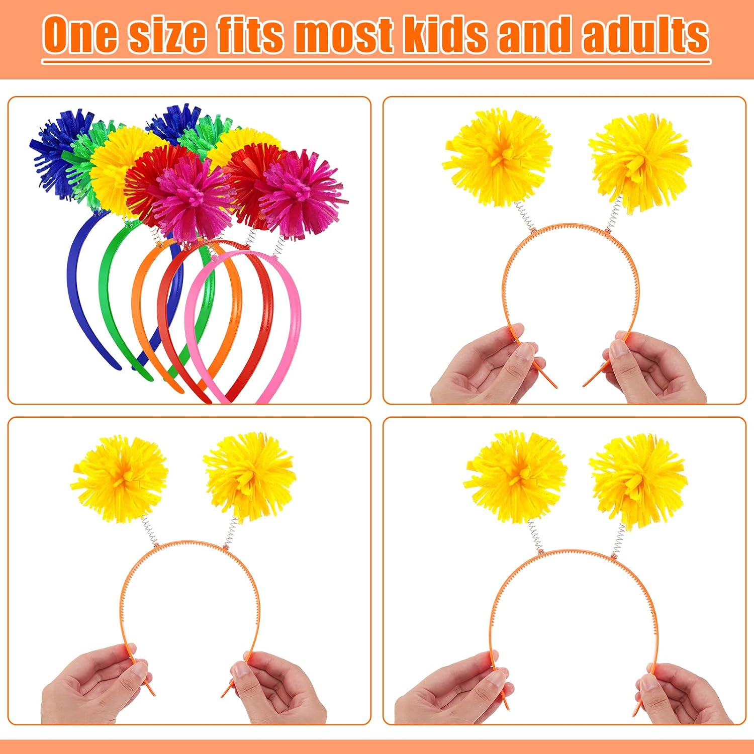 WILLBOND 5 Pcs Pom Pom Headband for Women Accessory Cosplay