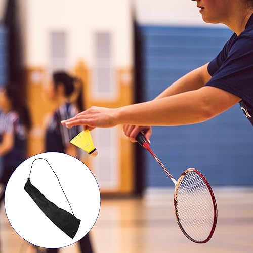 Miniatura 2 de Paquete de 2 bolsas de raqueta de bádminton – Bolsa de almacenamiento de raqueta de tela de terciopelo con cordón, para hombres, mujeres