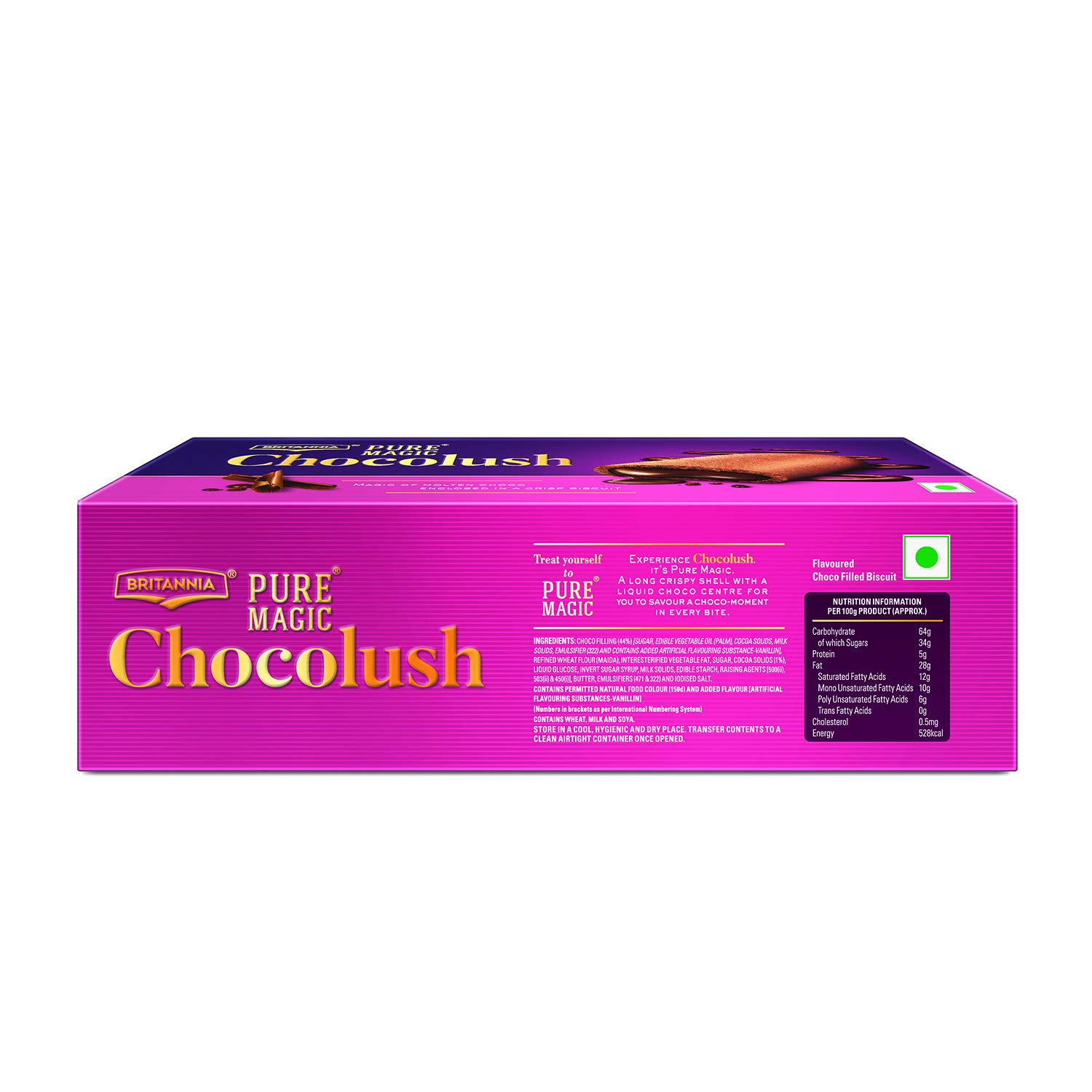 Britannia Pure Magic Chocolush, 300g, with extra crunchy biscuit and gooey choco-filling, Pack of 2 - Image 6 thumbnail
