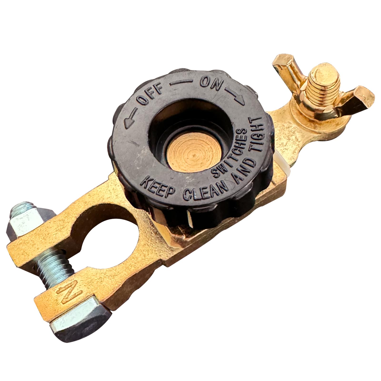 Top Post Battery Disconnect Switch, Ampper Battery Master Switch Isolator W/ M8 Wing Nut for Power Disconnect Cut Off (1 Pack)