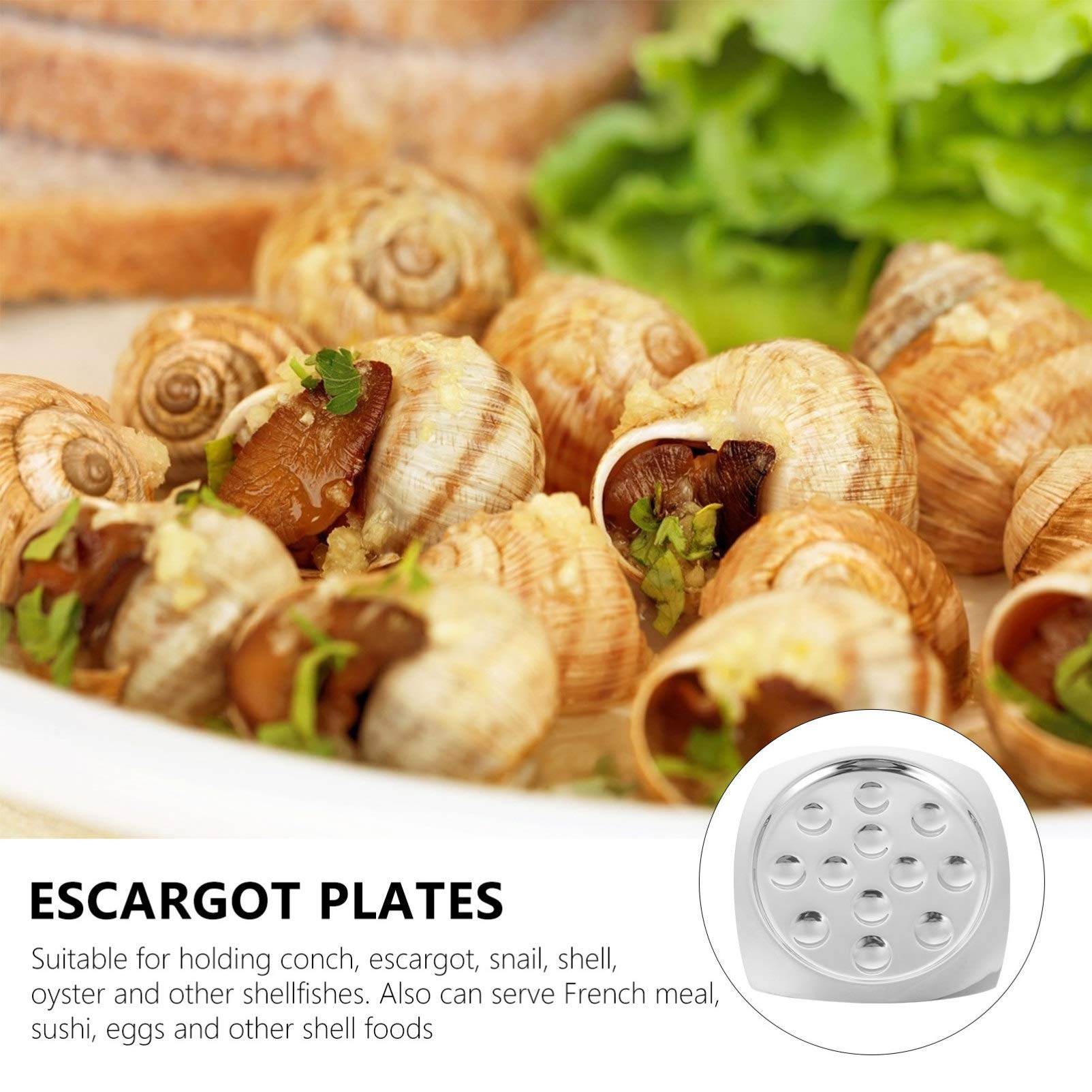 Juego De 2 Platos Para Caracoles De Acero Inoxidable - 12 Agujeros, Para Horno Y Barbacoa