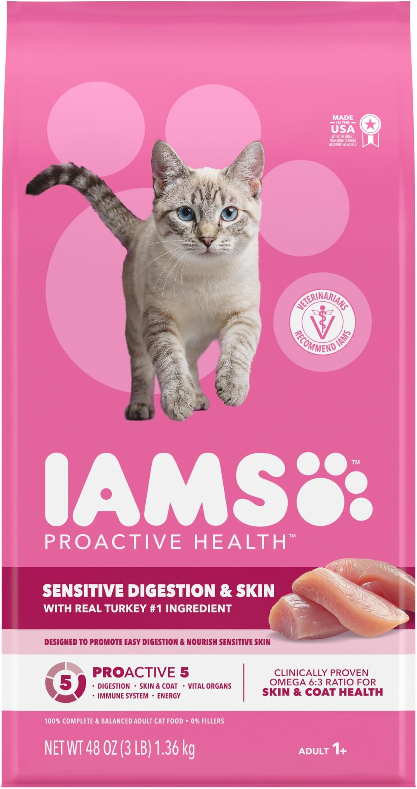 Proactive Health Sensitive Digestion Dry Cat Food, Turkey, 3 lb