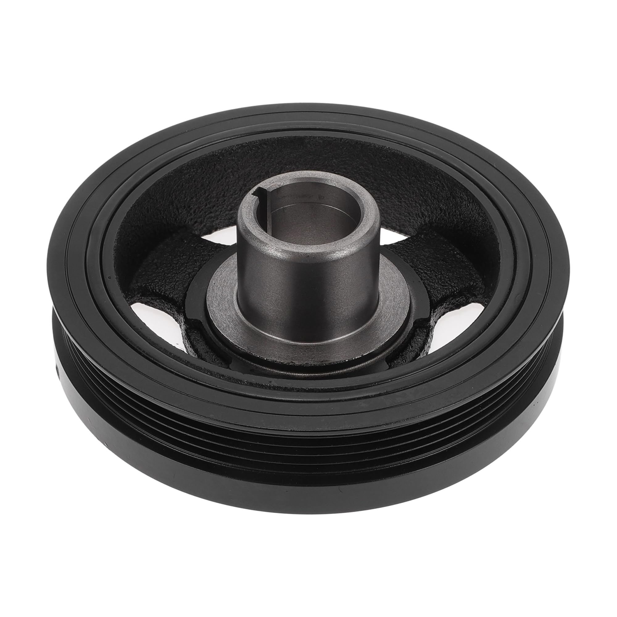 Photo 1 of HEROFFIX Engine Harmonic Balancer Crankshaft Pulley - Black Aluminum Alloy