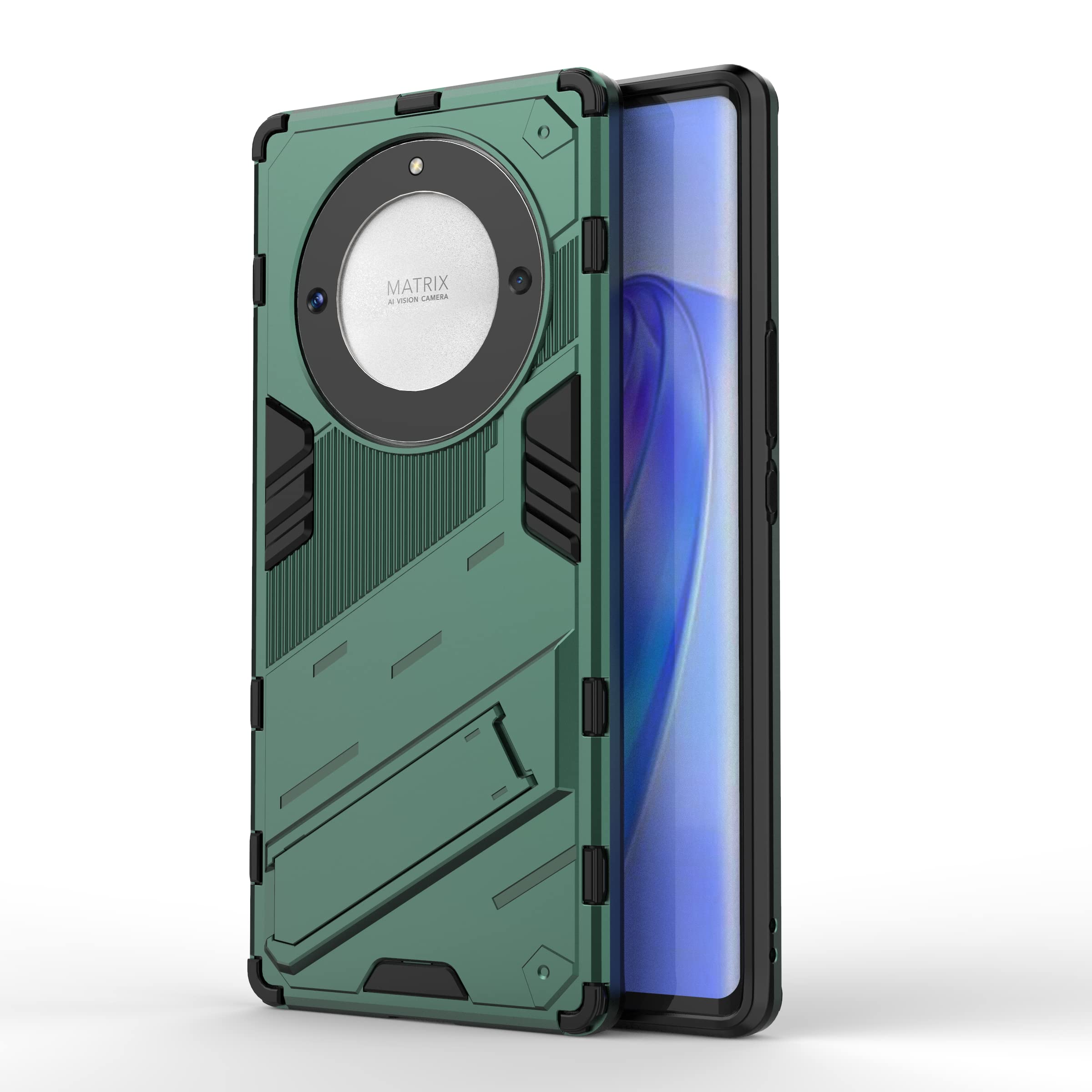 XINYEXIN Cover per Honor Magic5 Lite/Magic 5 Lite, Custodia per Telefono in TPU Antiurto dal Design Bordo Dorato Slim Fit Silicone Case - Verde