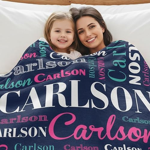 Miniatura 265 de Mantas personalizadas con nombre para niños, mantas de bebé personalizadas para niños y niñas, manta de nombre personalizada súper suave para niños