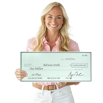 Giant Check 23.5 x 12.5 in - Big Check for Presentations