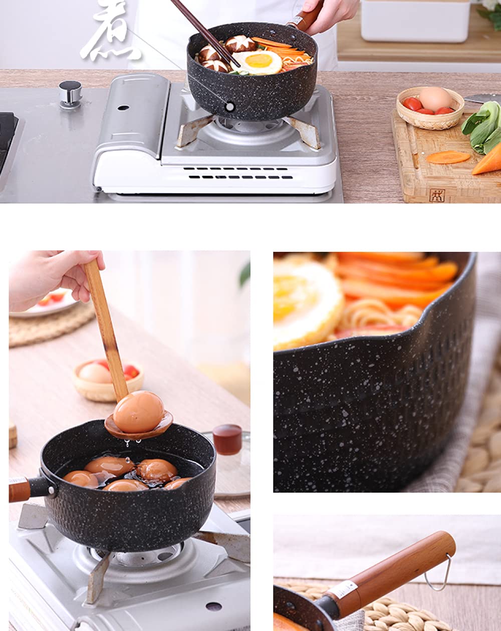 Maifan-Milchtopf aus antihaftbeschichtetem Aluminium mit Griff für Instant-Nudeln und Suppe