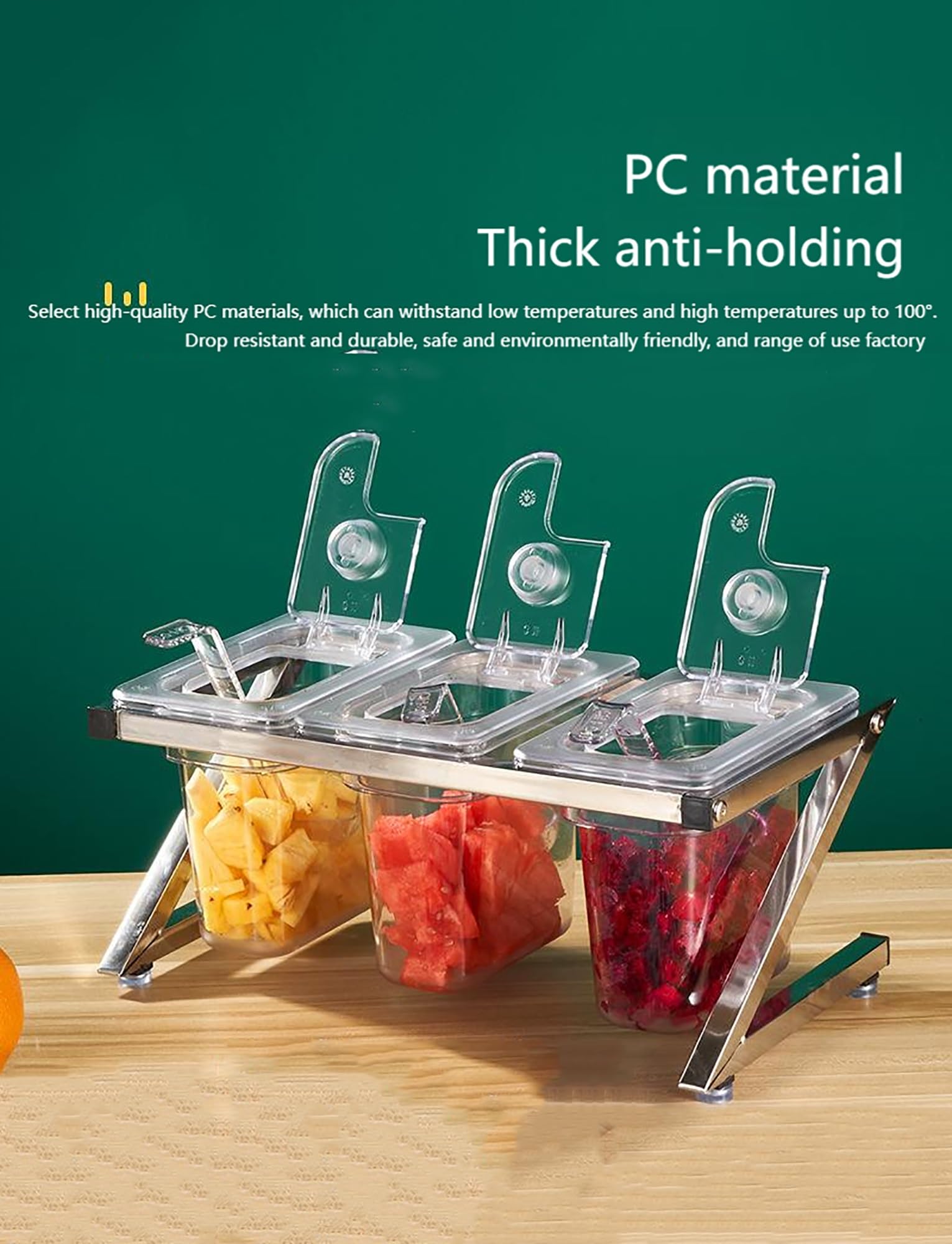 Générique Coffret à épices transparent avec récipients et couvercles amovibles, boîte à confitures, for salon de thé, restaurant ou dessert.(36x36.3x21cm)