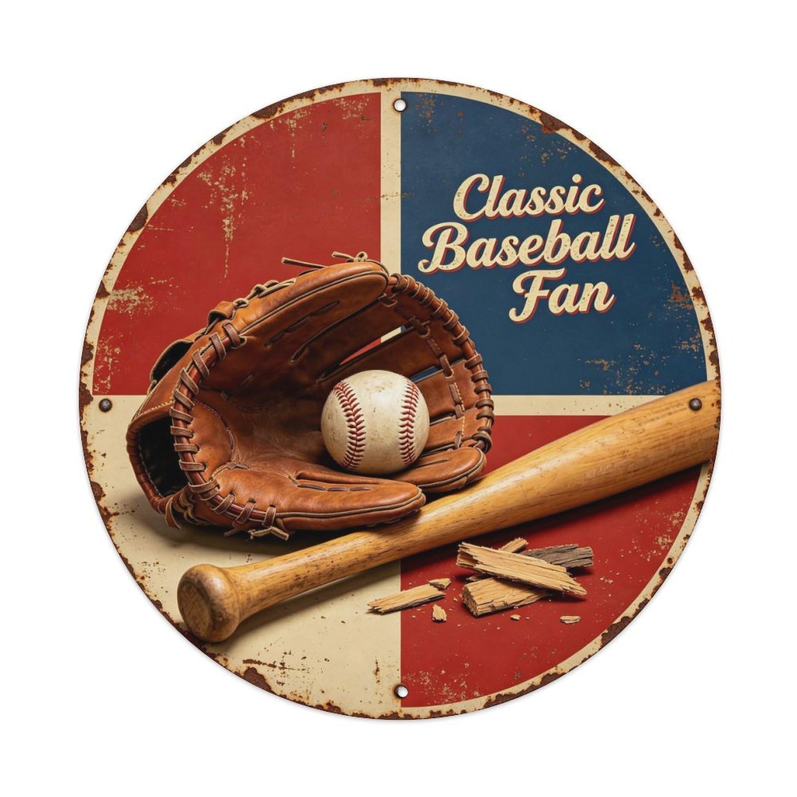 Classic Baseball Fan Metal Tin Sign Plaque