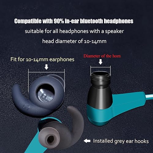 Miniatura 3 de 3 pares de ganchos de silicona Eartip Eartips auriculares auriculares compatibles con Synchros Reflect BT Sports auriculares inalámbricos Bluetooth