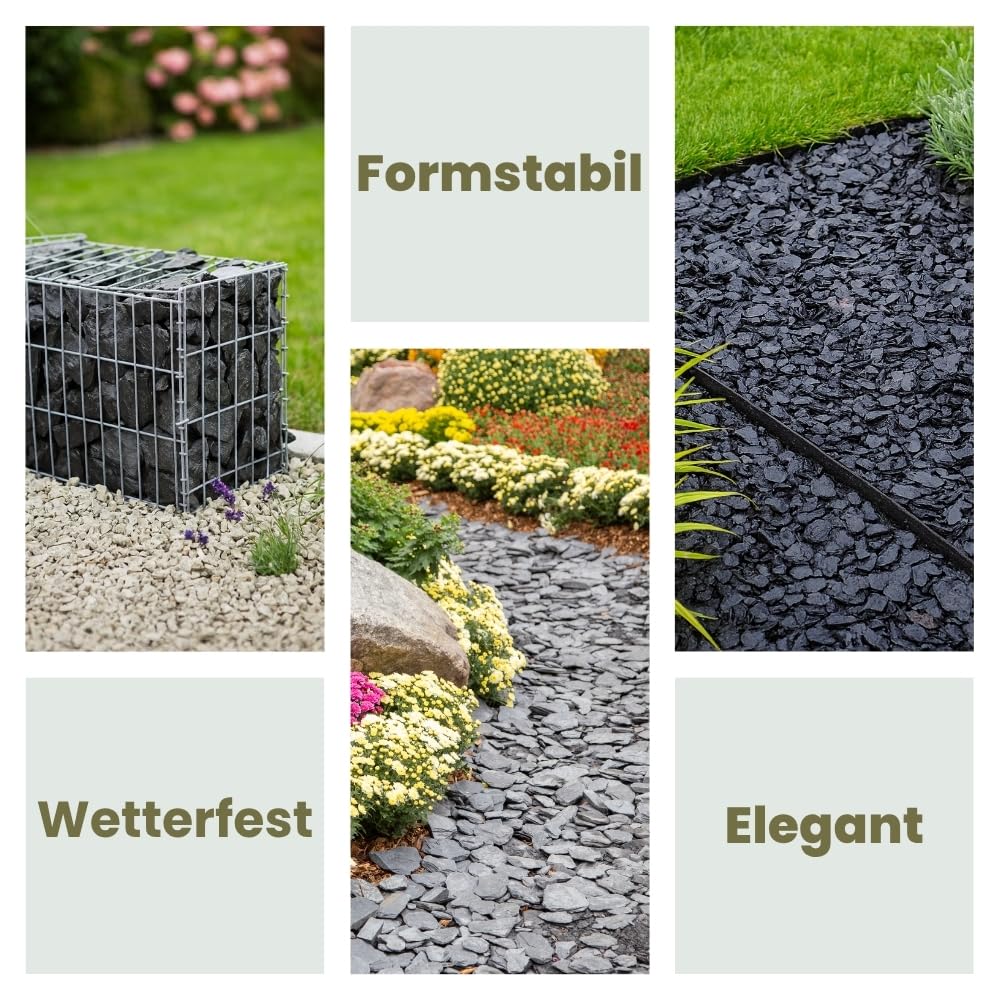 Schiefersplitt Garten 10-20 mm 25 Kg Zierkies Schwarz Schieferbruch Dekostein Aquarium Bodengrund Aquarium Deko Steine Schiefersteine