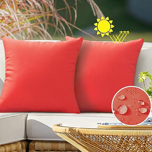 VAKADO Sunbrella - Fundas de almohada impermeables para exteriores, impermeables, decorativas, color turquesa, muebles de patio, decoración para