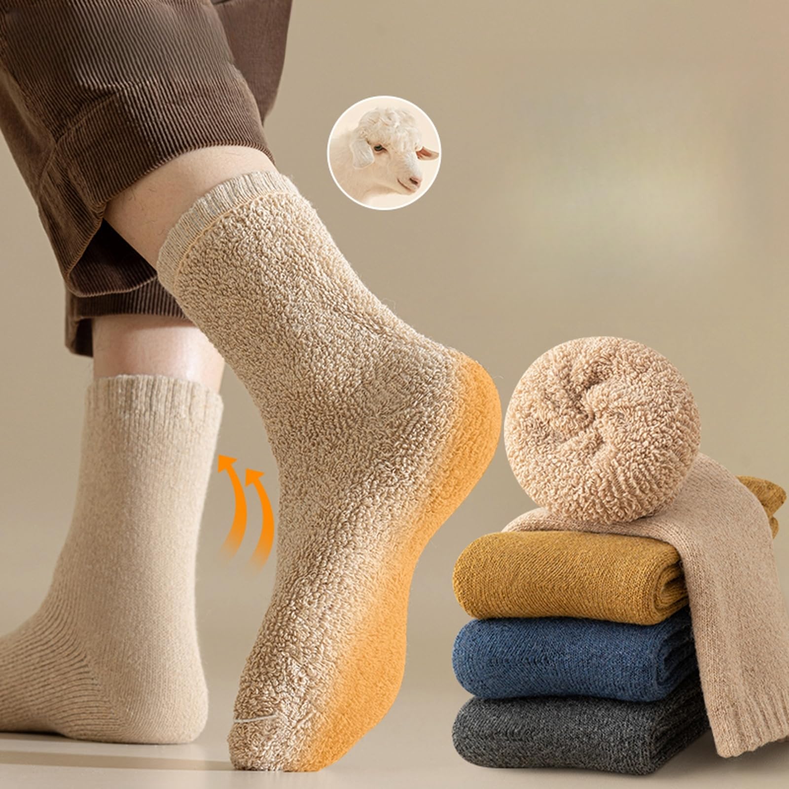 svlftecon Unisex Wool Winter Thermal Socks Cozy Warm Hiking Crew Boot Socks Wool for Winter Crew Series 29