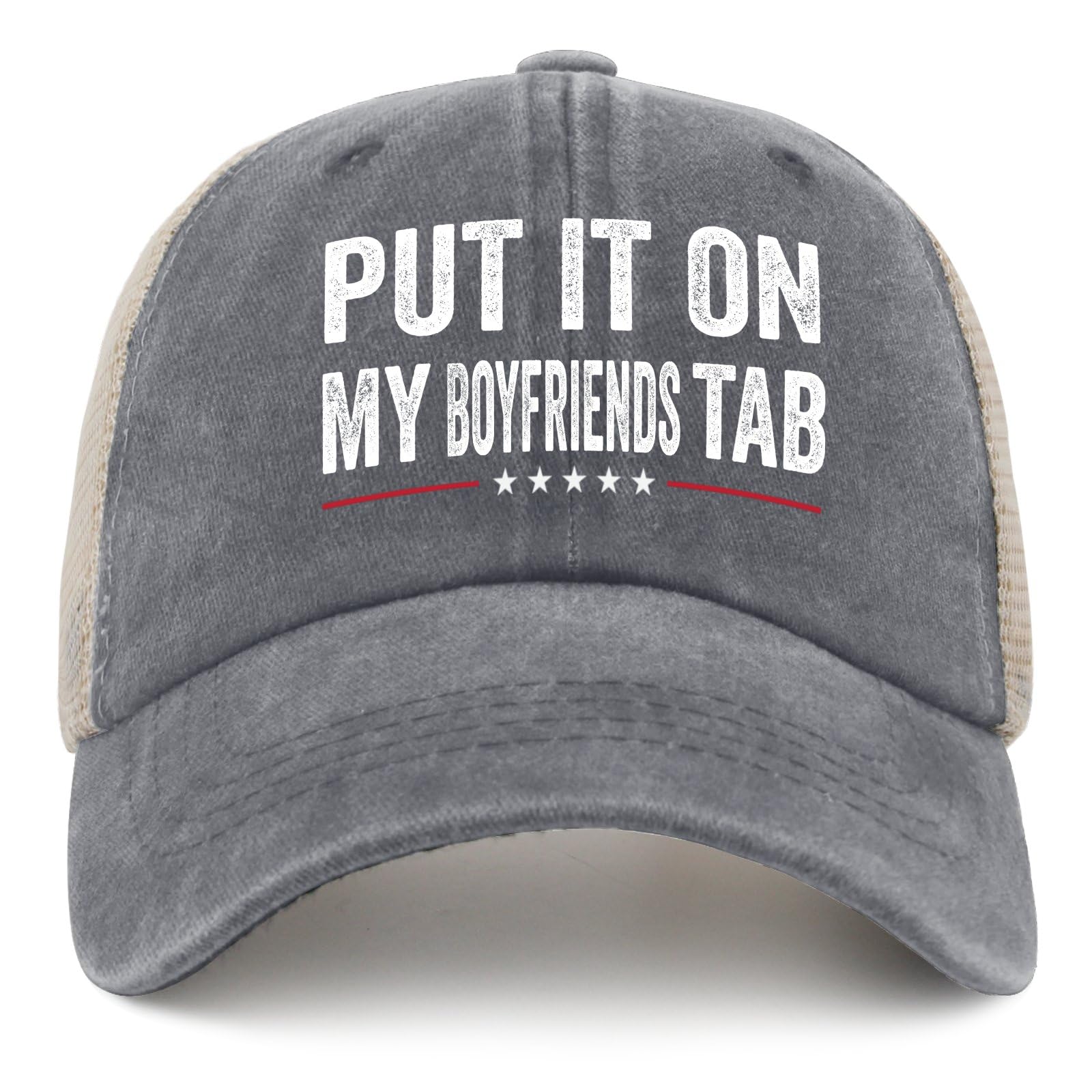 Put It On My Boyfriends Tab Hat Mens Cute Country Hat for Mens AllBlack Cycling Cap Retro for Engineers