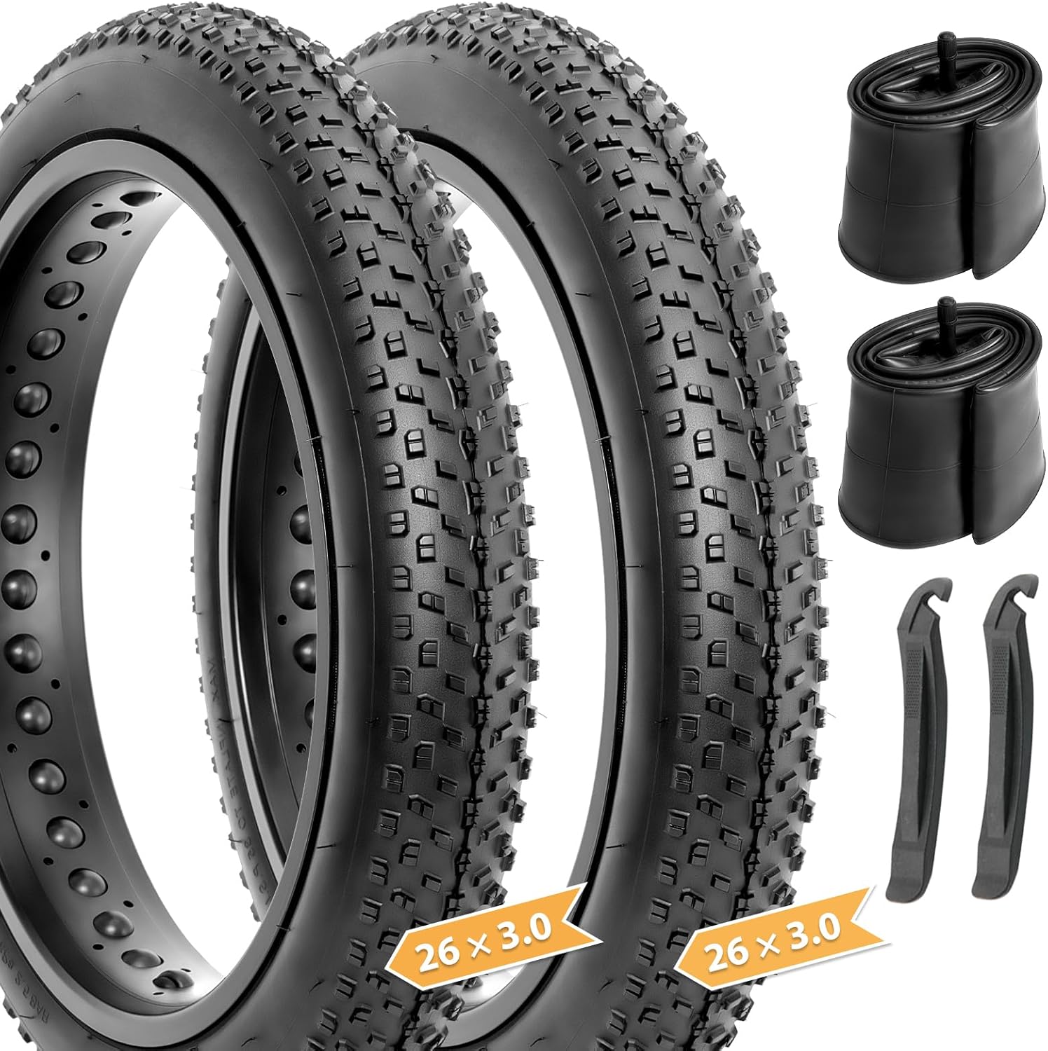 Hycline Fat Bike Replacement Tire: 20x3.0/26x3.0 Inch High-Performance Wear-Resistant Folding MTB Bicycle Tires, All Terrain High-Density Bike Tires with Street or Trail Riding