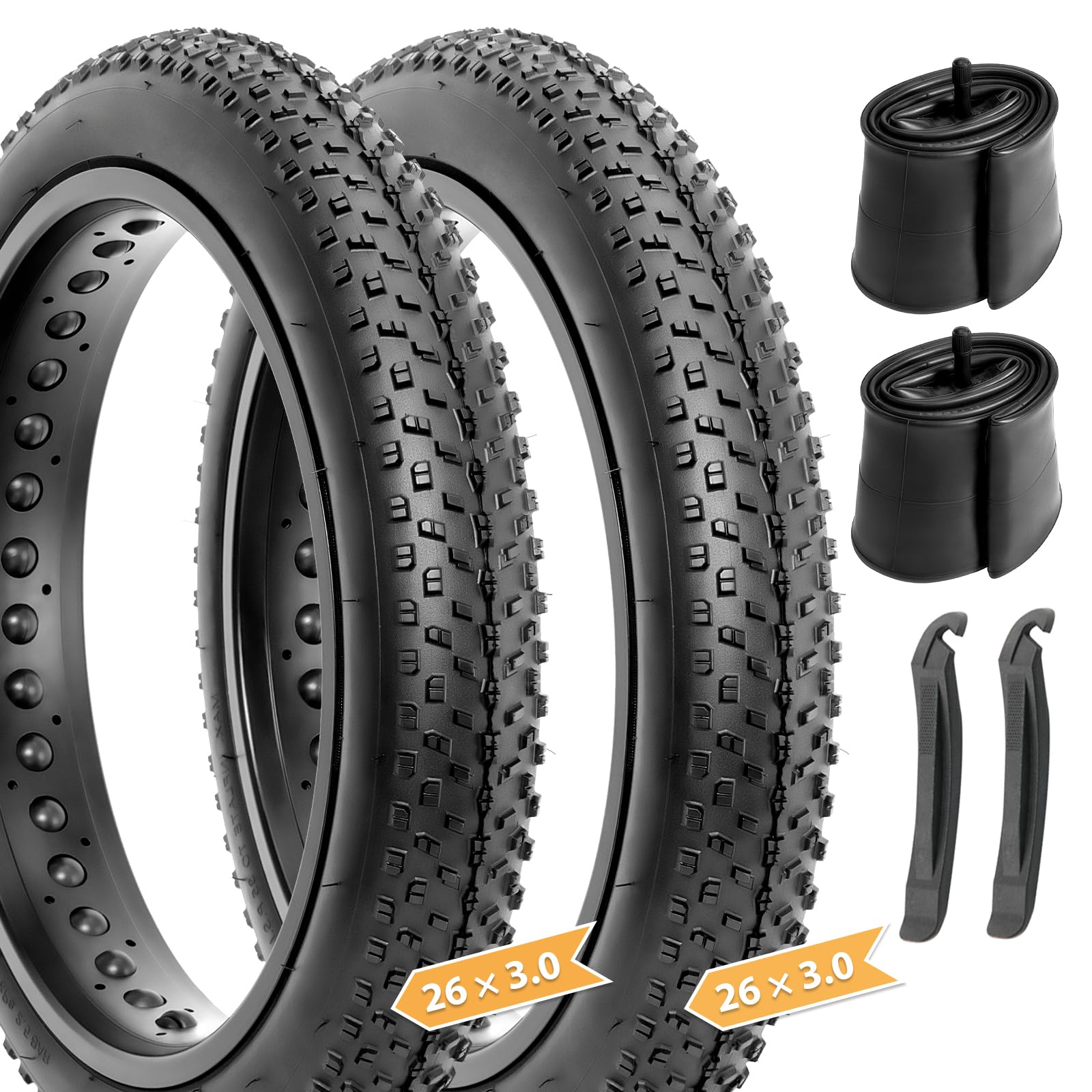 Hycline Fat Bike Replacement Tire: 20x3.0/26x3.0 Inch High-Performance Wear-Resistant Folding MTB Bicycle Tires, All Terrain High-Density Bike Tires