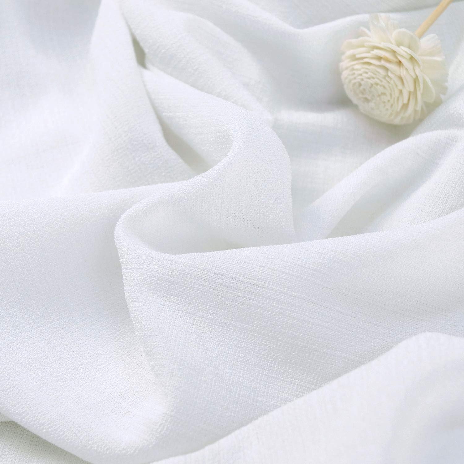 BGment Rod Pocket and Back Tab Blackout Curtains Bundle Grommet Linen Look Sheer Curtains in 63" Long…