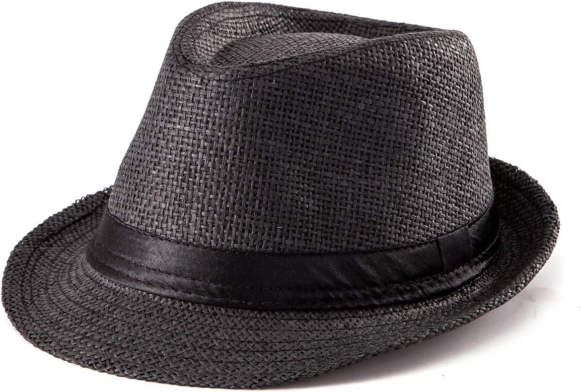 Straw Trilby Fedora Hat for Men 1920s Short Brim Wool Felt Panama Cap 7 1/4