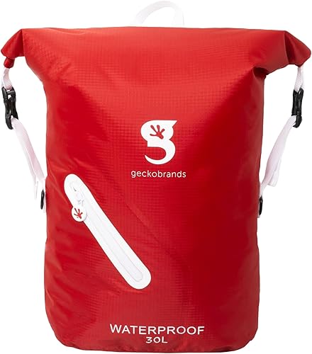 Miniatura 11 de geckobrands Mochila impermeable ligera de 30 L - Bolsa ligera impermeable para exteriores, senderismo, viajes, actividades acuáticas ligeras