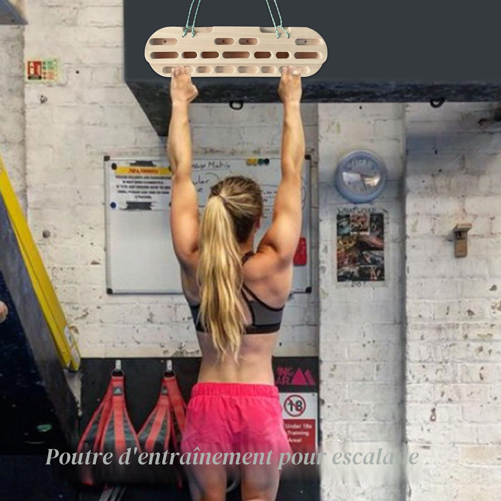 Planche d'escalade - Planche d'escalade en Bois | Planche D’EntraîNement De Escalade | Planche D'entraînement | pour Entraînement des Doigts Et De La Poignée | Planche À Suspendre en Bois