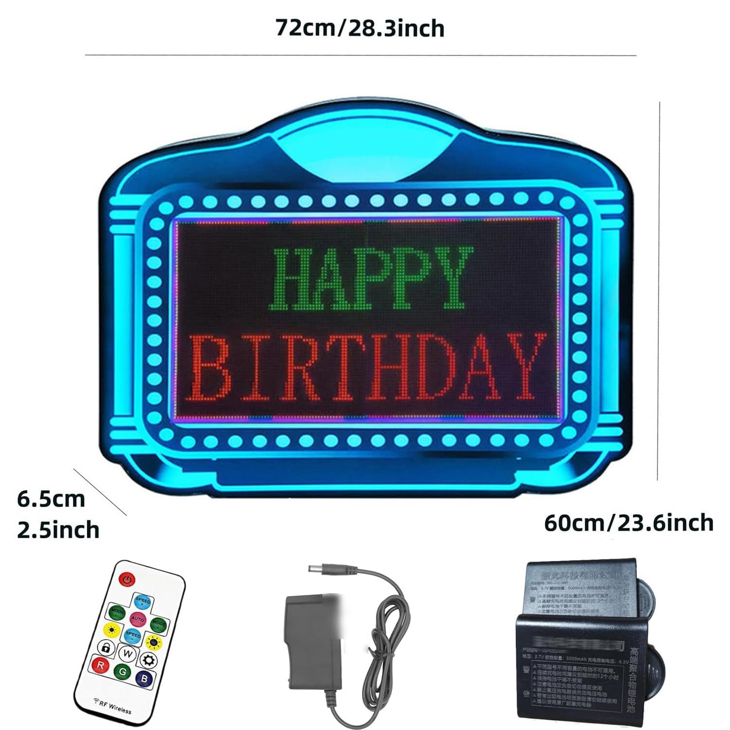 Señal LED de servicio de botella para club nocturno: pantalla de letras RGB con desplazamiento, marco de metal mejorado, control de APP/RF, 2 baterías de 5000 mAh, para bares, fiestas de cumpleaños