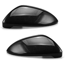 Car Rearview Mirror Covers, ABS Original Car Side Wing Mirror Cover Caps Compatible with Golf MK7 Hatch-back MK7.5 GTI R GTD Base 2009-2020 Tou-Ran II Rear View Cap,Carbon Fiber, 1 Pair