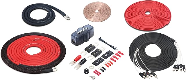 Recoil PCK44 True 4 Gauge 99.99% Oxygen Free Copper Complete 4-Channel Amplifier Wiring Kits