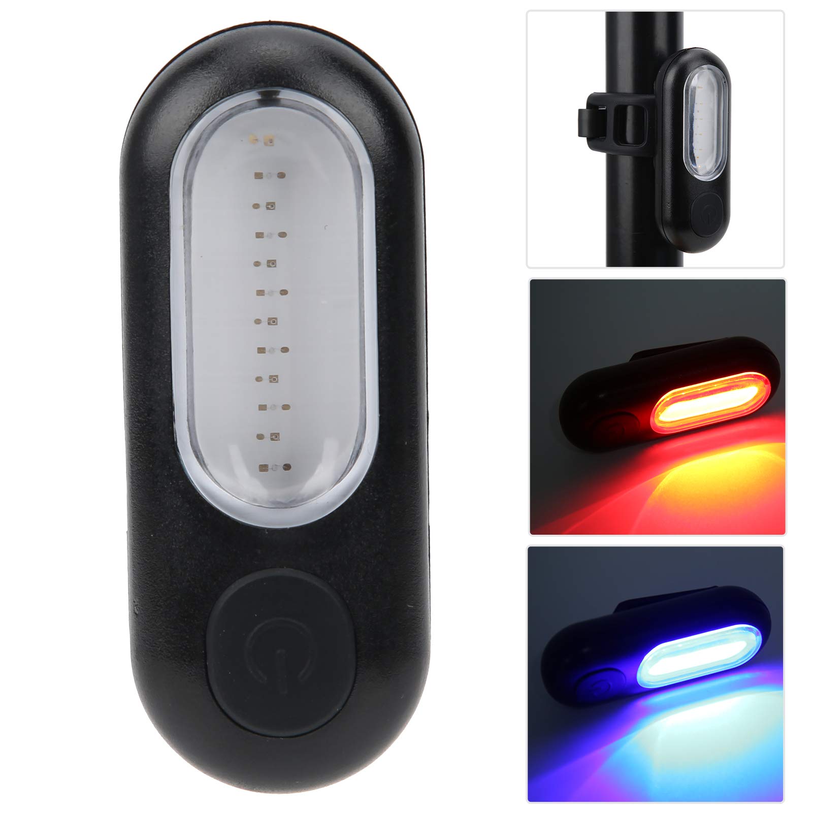 Fiets Achterlicht, Fiets Veiligheid Zaklamp Waterdicht Ultra Helder Achter Remlicht USB Oplaadbaar Waarschuwing COB Achterlicht(Rood Blauw Dubbele Kleur
