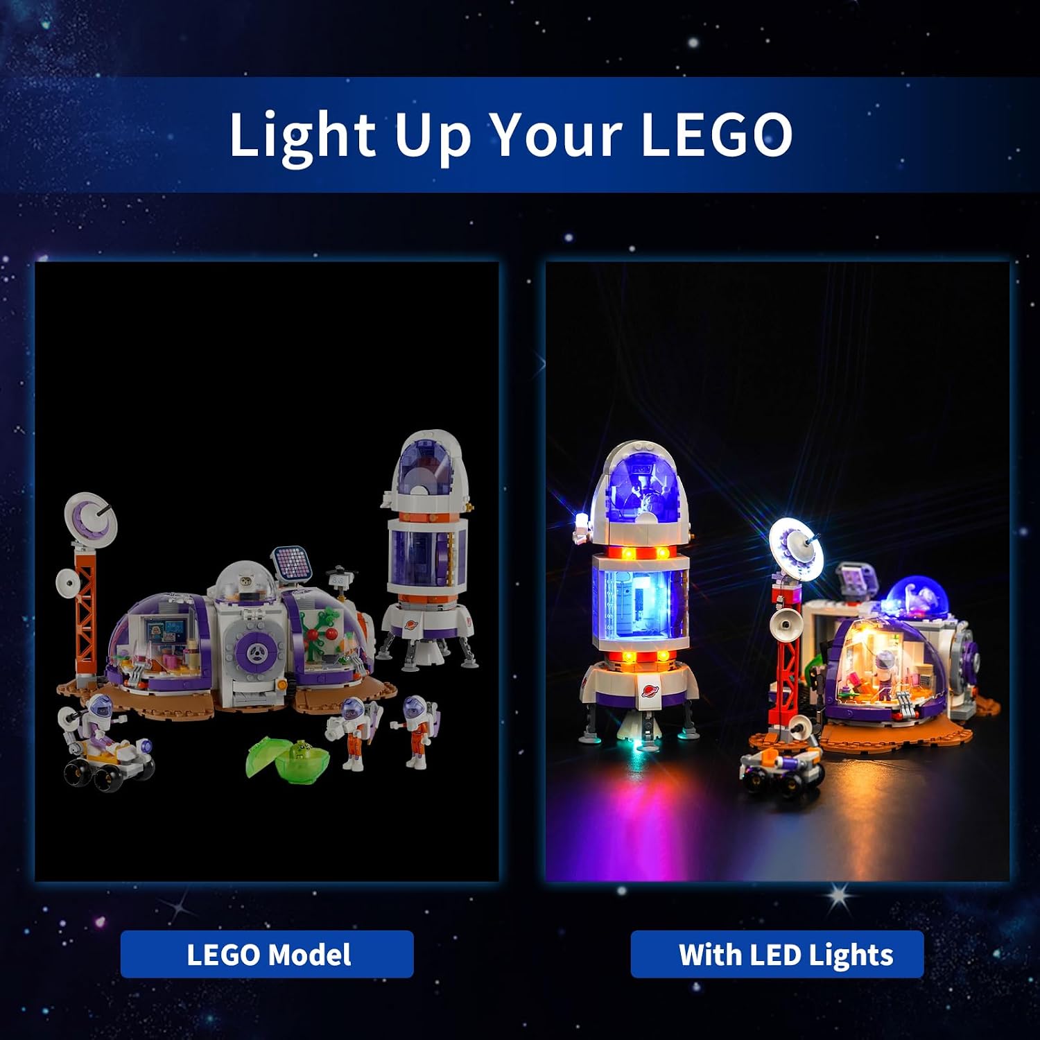 LED Light Kit Compatible with 42605 Mars Space Base and Rocket, Light Kit ONLY, The Model is NOT Included (Standard)
