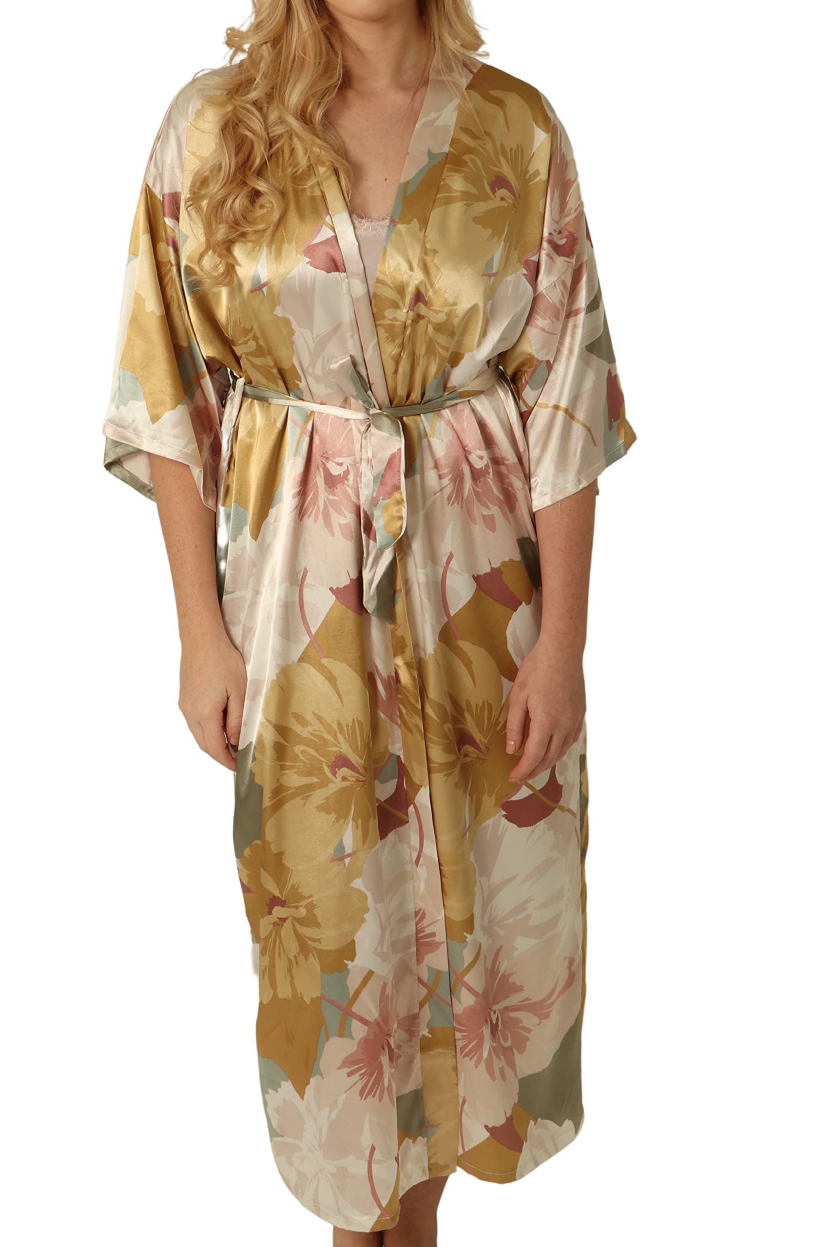 Buy Kimono Dressing Gowns for Women UK- Kimono Robes for Women -Summer Dressing  Gown-Long Satin Silk Pyjamas for Women -Floral Feather Bride Robe  Bridesmaid Pyjamas Lightweight Satin Robe Online at desertcartINDIA