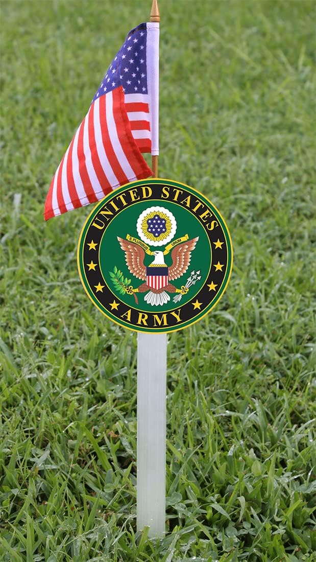 U.S. Army Flag Holder Grave Marker with 8x12" American Flag