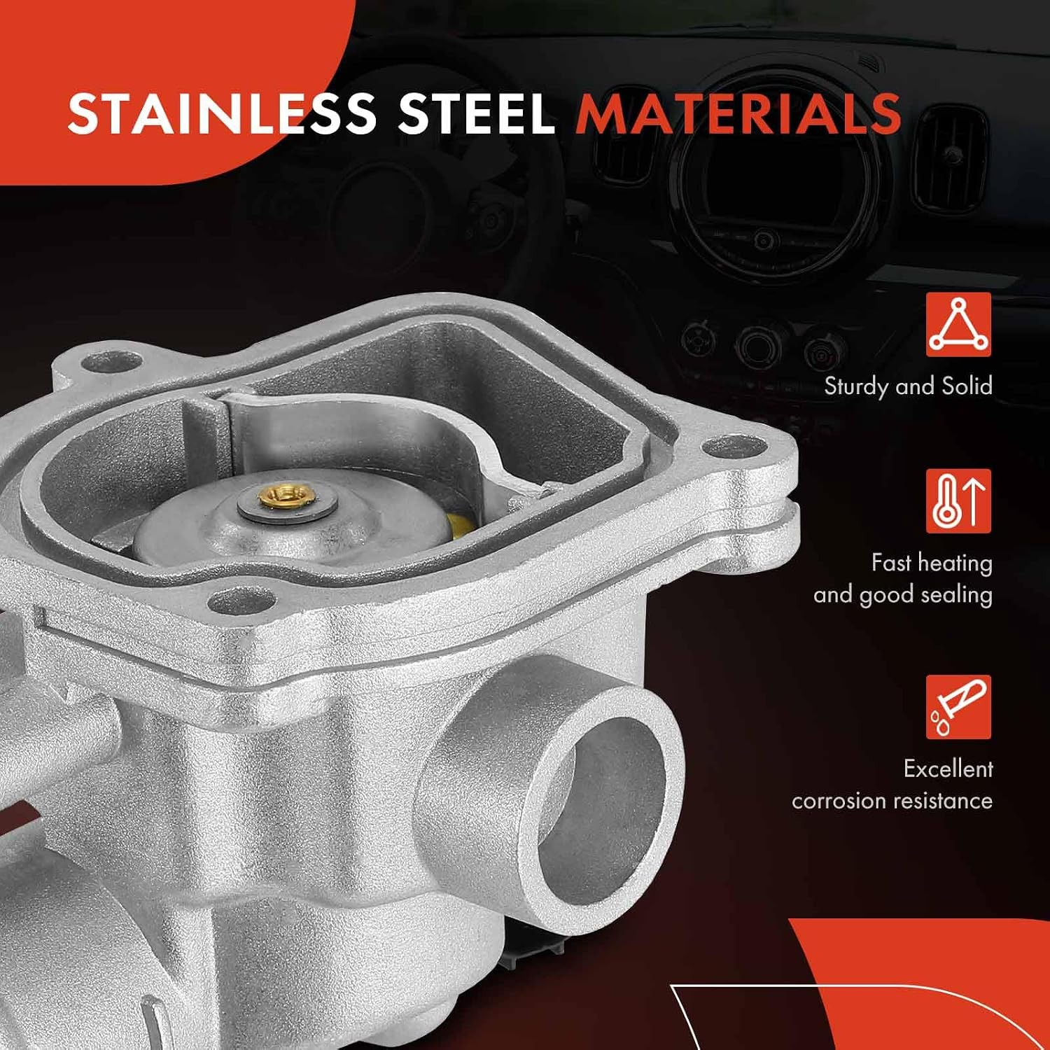 A-Premium Upgraded Aluminum Engine Coolant Thermostat Housing Assembly
