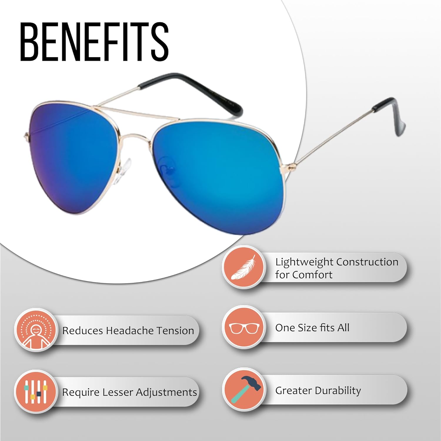 Aviator Sunglasses for Men & Women - 100% UV Protection Classic Pilot Aviator for Mens - Sunglasses Pack of 4 - Image 2
