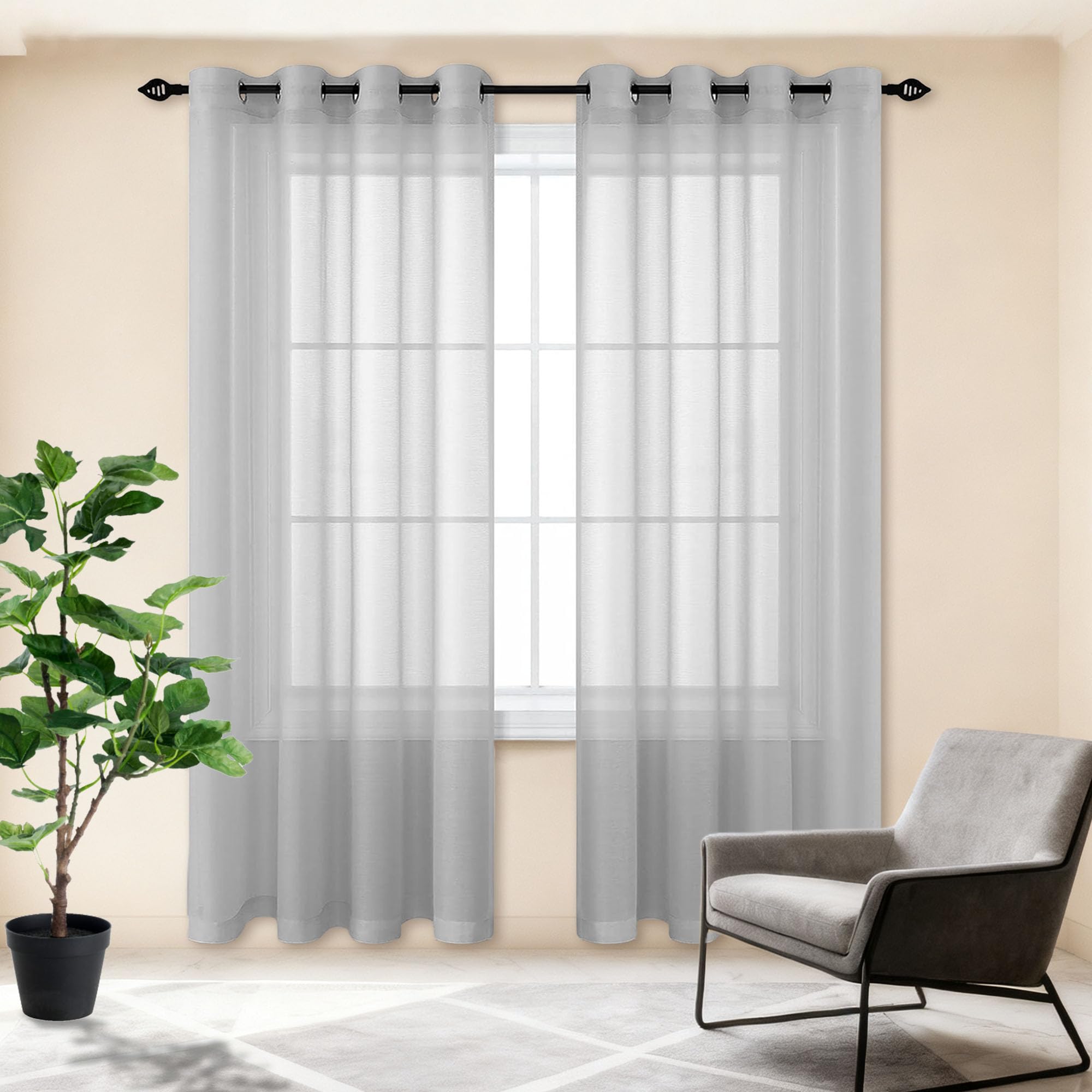 Voile transparent rideaux pour salon tamiser sans perdre de clarté