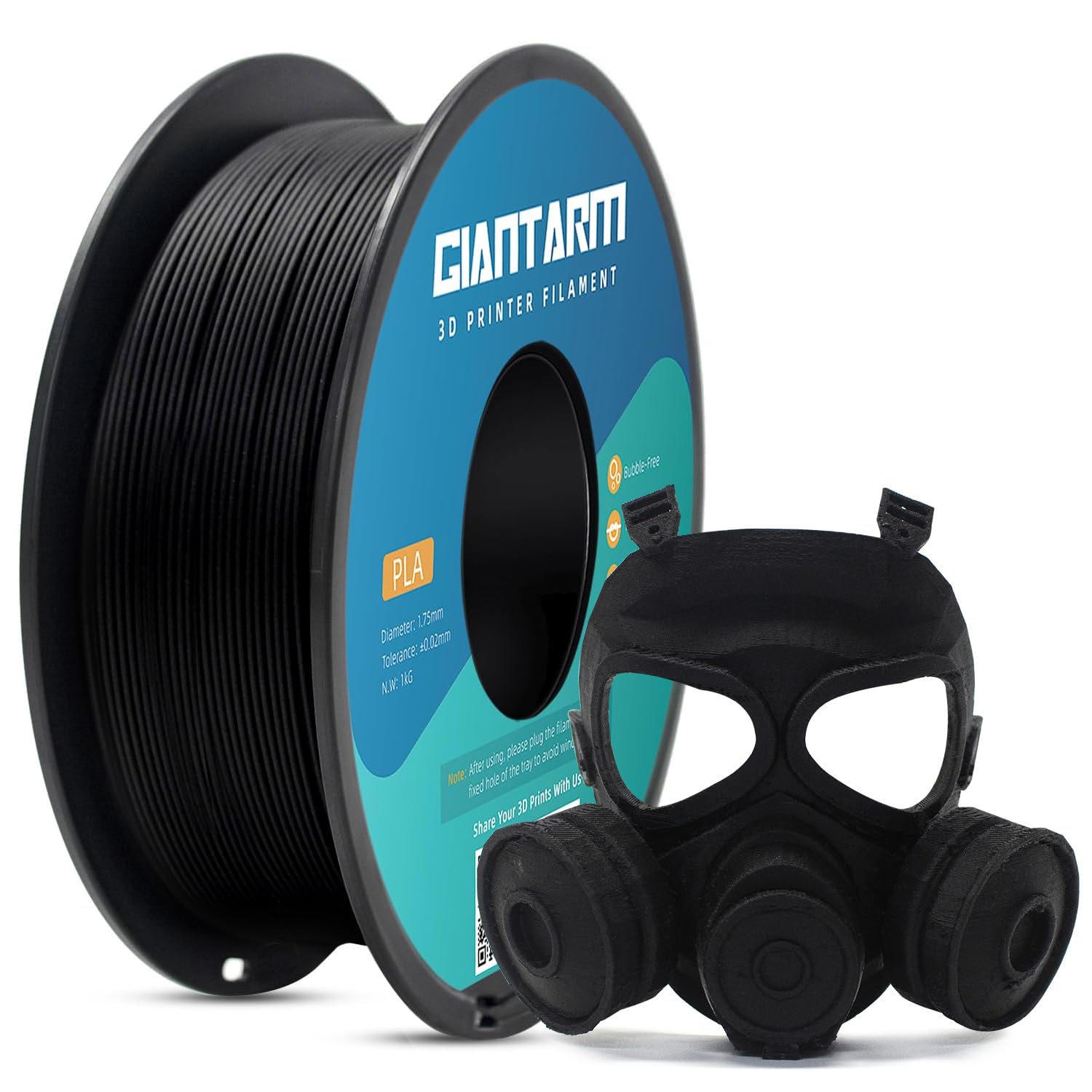 Filamento PLA 1,75 mm GIANTARM 3D filamento PLA PLA-CF fibra di carbonio nera 1 kg Spool