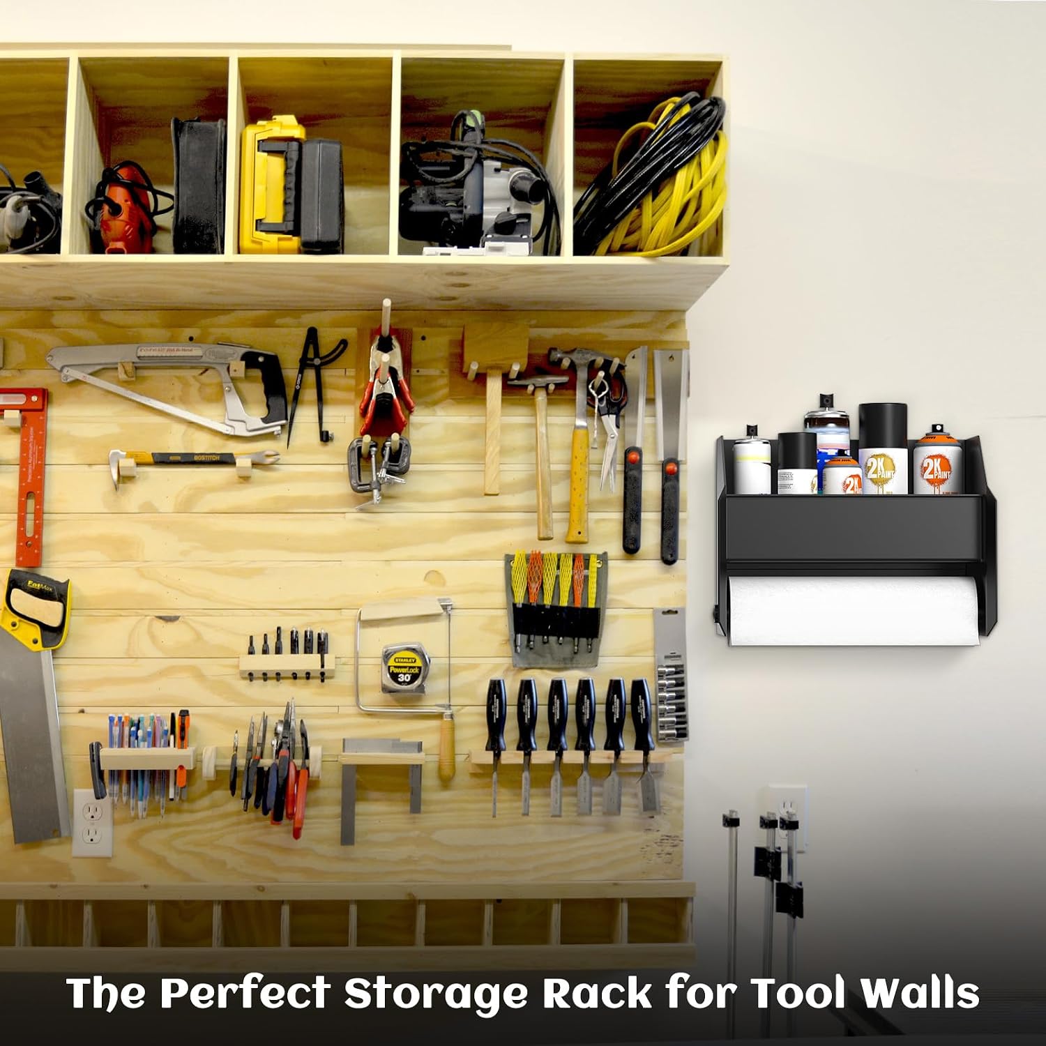 Black Aluminum 2 In 1 Wall Mount Aerosol Can Bracket