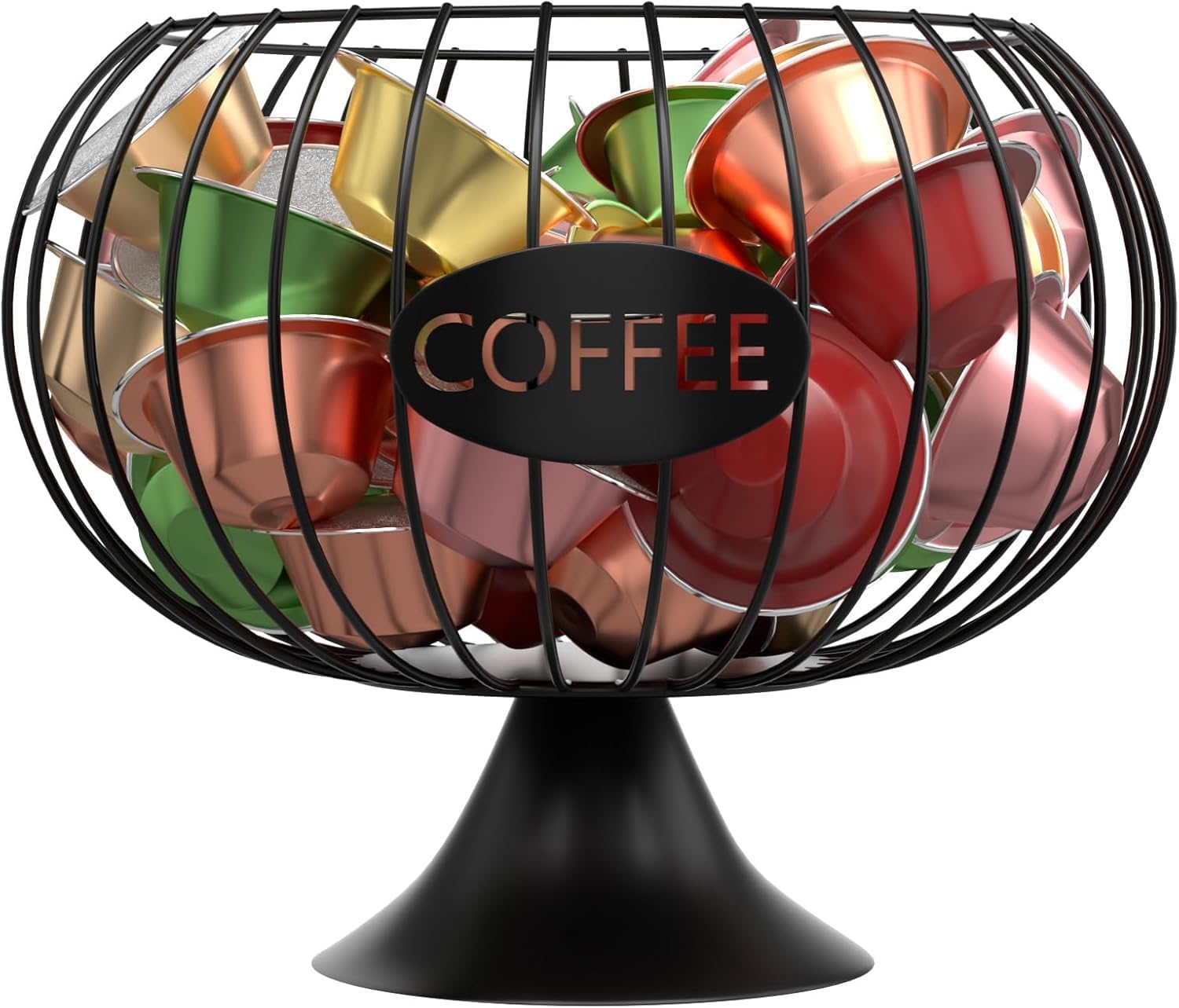 Xsendin Coffee Creamer Holder Large Capacity Holder For K Cup Organizer For Counter - Coffee Decor Station For Pods, Espresso, Capsules, Creamer, Black-DD