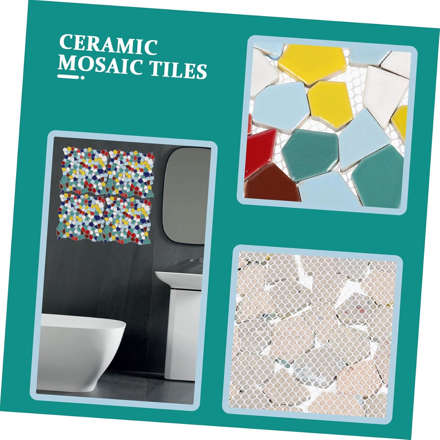 Colorful Ceramic Mosaic Tiles for Crafts DIY Porcelain with Smooth Texture Vibrant Assorted Tiles for Home Wall Garden Park Decoration Creative Gift for DIY Enthusiasts