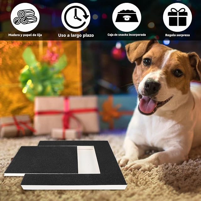 Foto 5 de 7 de BAIFULAI Rascador para perros con caja de aperitivos, 35 × 25 × 3 cm
