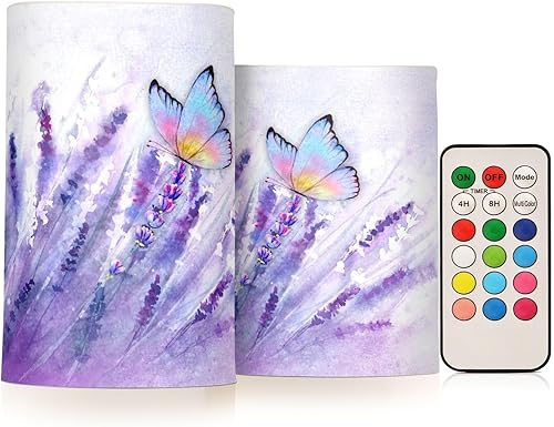 Velas parpadeantes sin llama, velas LED de mármol rosa fucsia con temporizador remoto, juego de 2 velas a pilas para San Valentín, boda, cumpleaños