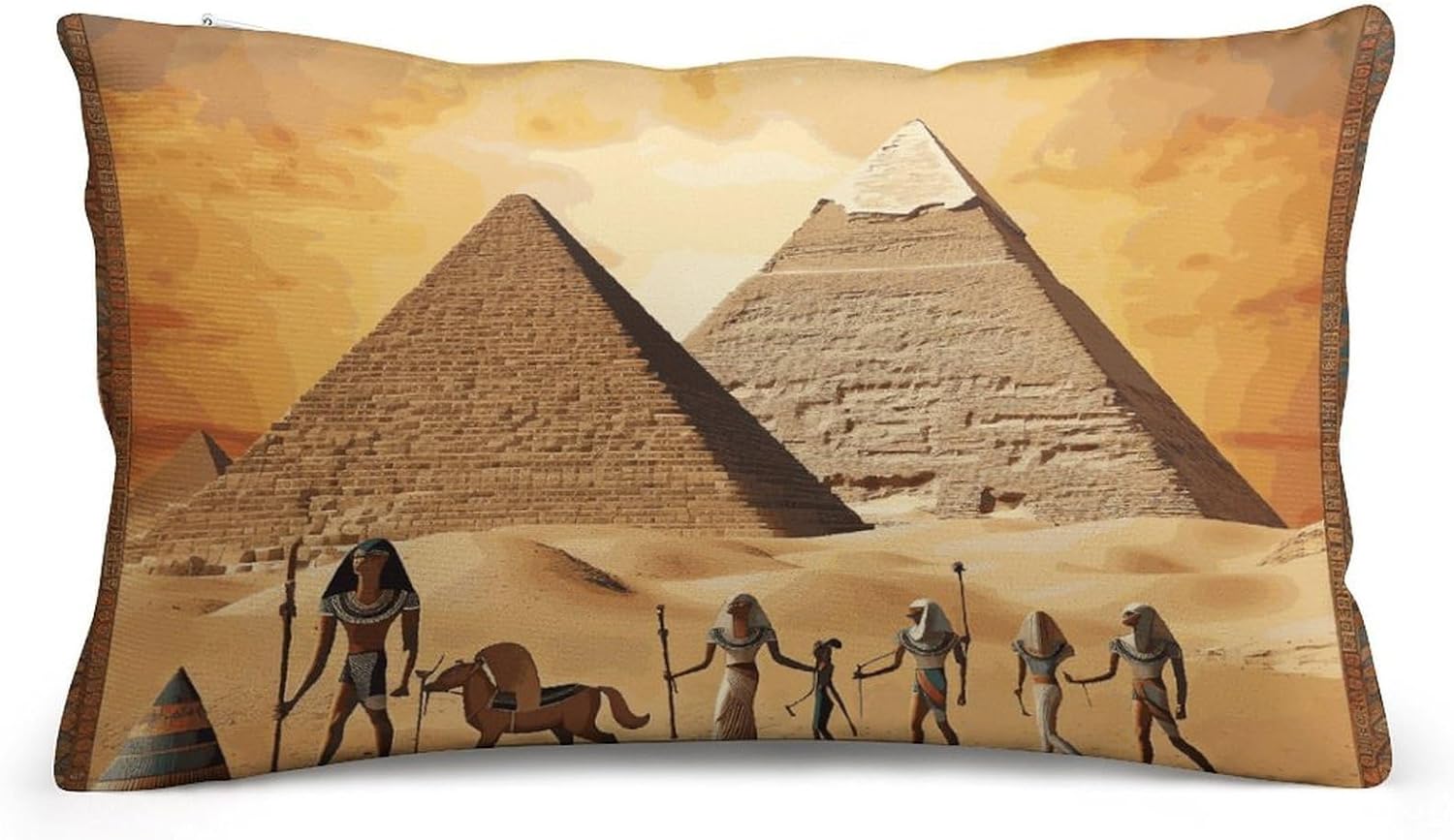 Ancient Egypt Pillow Cases Queen Size Set of 1 Soft Comfortable Throw Pillows Covers Decorative Pillowcase with Zipper Bed Cushion Covers for Couch Sofa Bedroom 8"x12"