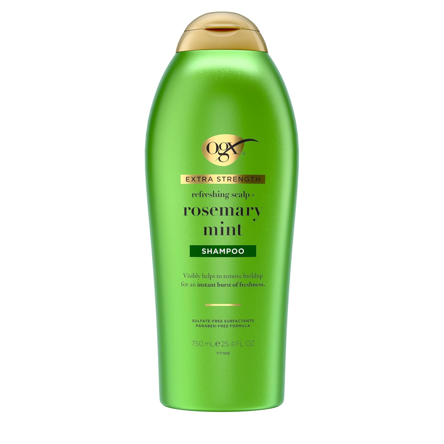 OGX Extra Strength Refreshing Scalp + Rosemary Mint Shampoo, Clarifying Shampoo for Oily Hair Helps Remove Oil & Residue to Clear Away Buildup, Sulfate-Free Surfactants, 25.4 fl. oz Rosemary Mint_New 25.4 Fl Oz (Pack of 1) - Image 1 of 8