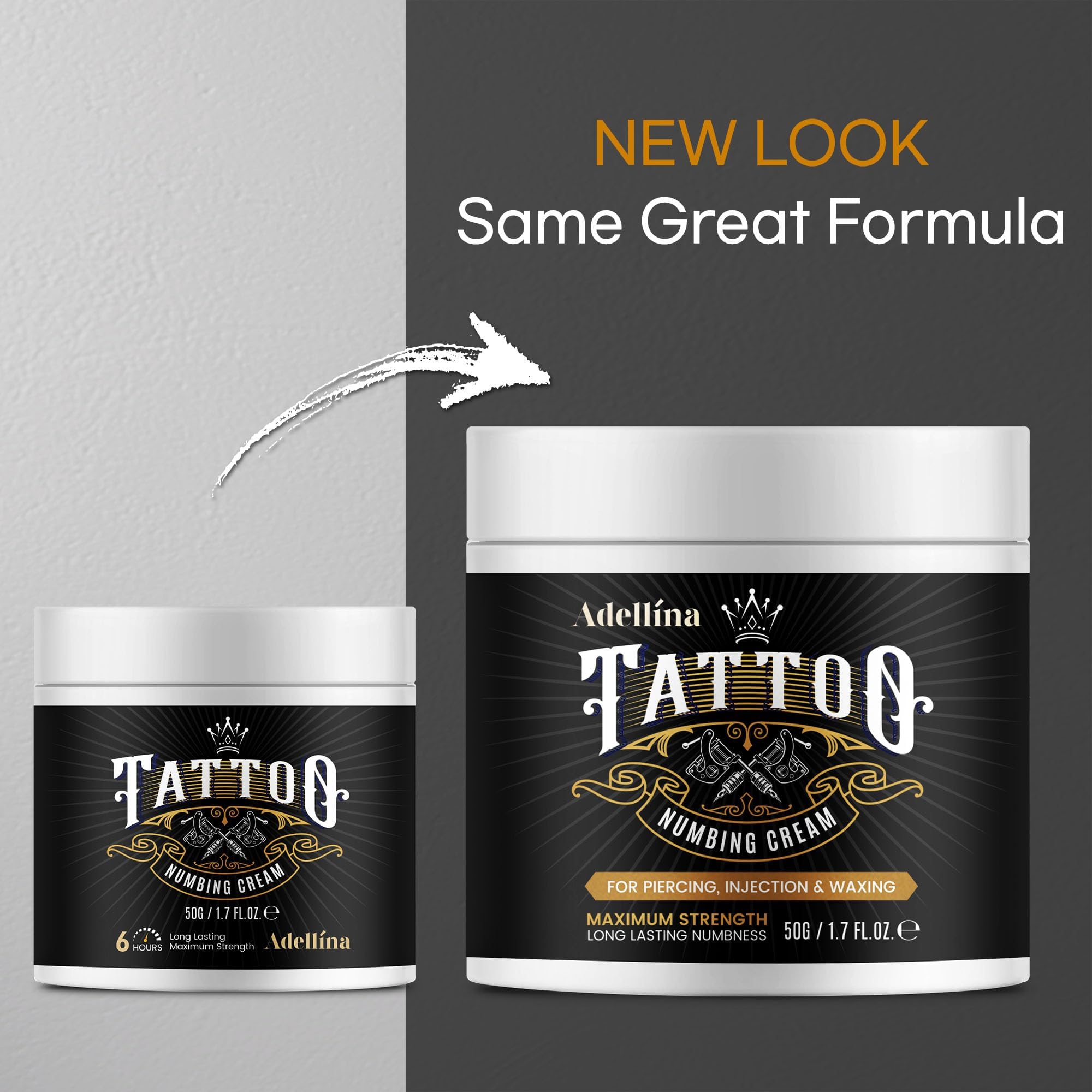 Adellina Tattoo Numbing Cream for Tattoos, Maximum Strength Numbing Cream for Men and Women, 50g/1.7oz — view 8