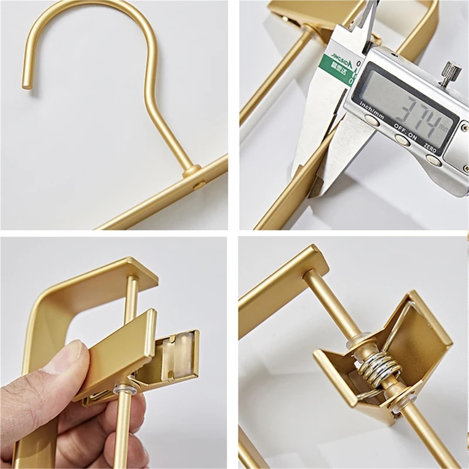 Hosenbügel 5 stücke Hosen Socken Frauen Rock Display Lagerung Rack Haushalt Trocknen Kleiderbügel Mit Beweglichen Anti-Slip Wäscheklammer(Gold)