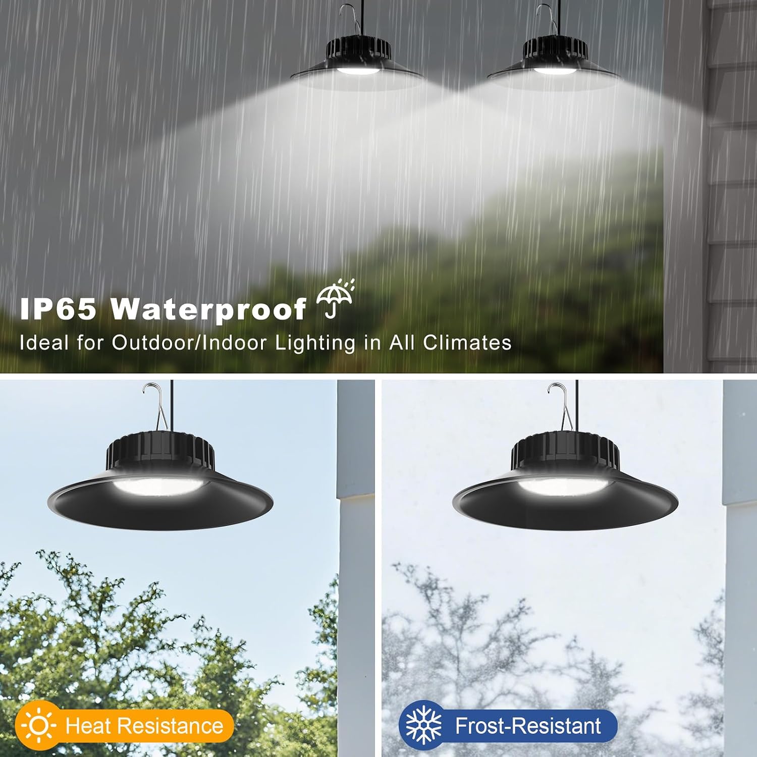 2 Pack Upgraded Solar Light for Shed, Solar Powered Shed Light with Remote, 3000K/4000K/6000K Dimmable Solar Pendant Light, IP65 Waterproof Dusk to Dawn Light for Barn Gazebo Coop Patio