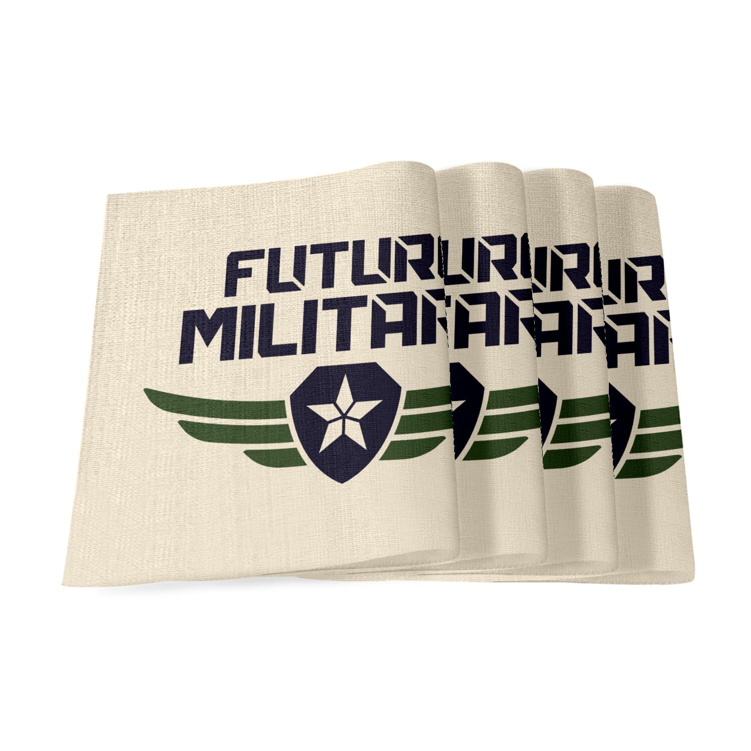 Set de table en lin Future Military Army Job grand format 40x28,5 cm x4